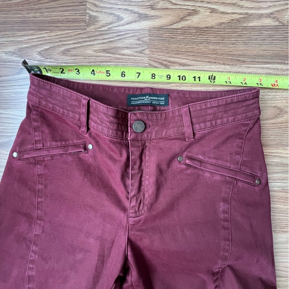 Peruvian Connection Motorcycle Pants Burgundy Zip Ankles Skinny Moto Womens 4 - Picture 6 of 12
